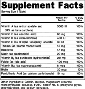 FDA Supplement Facts