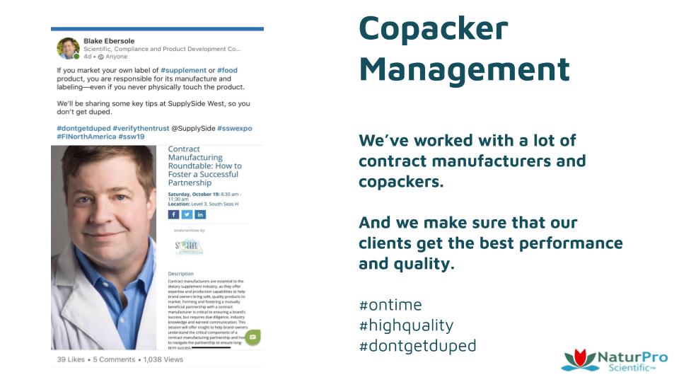 Copacker Contract Manufacturer Management
